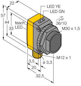 Фотоэлектрический датчикдиффузионный датчик - QS30LDQ - 3070231 Turck