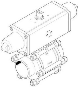 "Кран шаровой VZBA-4""-WW-63-T-22-F10-V4V4T-PS240-R-90-4-C" 