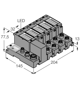 Программируемый комплект для Ethernet Modbus/TCP в IP67 - TI-BL67-PG-EN-8 - 1545068 Turck 