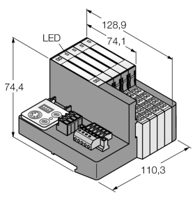 Комплект для коммуникации входов/выходов через DeviceNet™ в IP20 - TI-BL20-DN-S-8 - 1545081 Turck 
