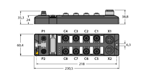 Модуль ввода/вывода PROFIBUS-DP8 цифровых PNP-входов и 8 цифровых PNP-выходов 2 А - TBDP-L2-8DIP-8DOP - 6814002 Turck 