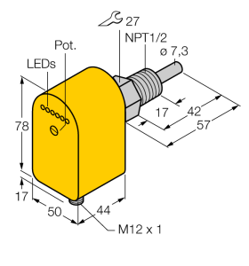 Мониторинг потокапогружного типа с оценочной электроникой - FCS-N1/2A4P-AP8X-H1141 - 6871032 Turck 