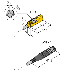 Датчик магнитного поляCompact design for small hydraulic cylinders - BIM-UNTK-AP7X-0,3-PSG3M - 4686011 Turck