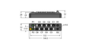 Компактный модуль ввода/вывода для Ethernet8 дискретных входов PNP, с диагностикой каналов - TBEN-S1-8DIP-D - 6814034 Turck 