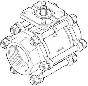 "Кран шаровой VZBA-3""-GG-63-T-22-F0710-V4V4T" 