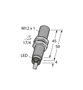 Индуктивный датчик - BI6U-M12-VN6X 7M - 1644813 Turck 