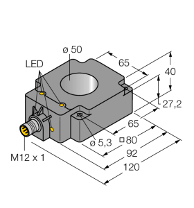 Индуктивный датчикКольцевой датчик - BI50R-Q80-AP6X2-H1141 - 1407530 Turck