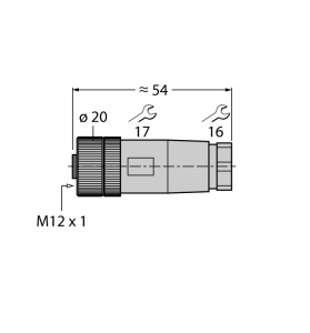 Круглый разъем M12 x 1Розетка, прямая, под индивидуальные требования - B8151-0/9 - 6904604 Turck