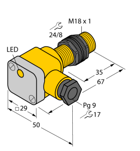 Индуктивный датчик - NI10-P18SK-Y1X - 40361 Turck