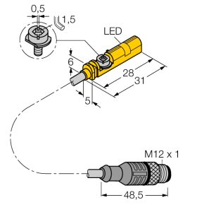 Датчик магнитного полядля пневмоцилиндров - BIM-UNT-AP6X-0,3-RS4 - 4685725 Turck