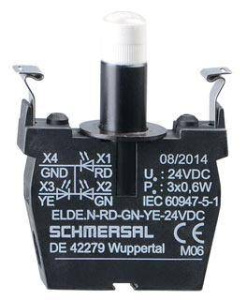 Schmersal. Light terminal blocks with integrated multi-LED - ELDE.N-RD-GN-YE-24VDC 