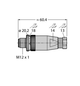 Круглый разъем M12 x 1Вилка, прямая, под индивидуальные характеристики - BS8151-0 - 6904611 Turck 