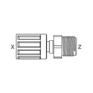 Straight adapter with SpaceSaver and NPT male thread GEMU FSMC 