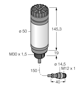 Светодиодный индикаторбашенный индикатор - CL50GXXAPQP - 3010502 Turck