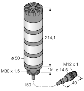 Светодиодный индикаторсигнальная колонна - TL50BGYRAQP - 3083233 Turck