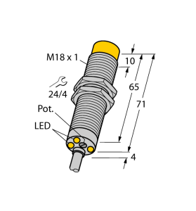 Индуктивный датчикмонитор скорости вращения - DNI12U-M18E-AP4X3 - 1582235 Turck
