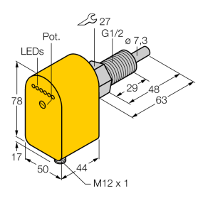 Мониторинг потокапогружного типа с оценочной электроникой - FCS-GL1/2A4P-LIX-H1141 - 6870232 Turck 