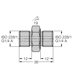 "Адаптер G1/4"" на G1/4""Аксессуары для монтажа - PCV-G1/4A4 - 6835011 Turck" 