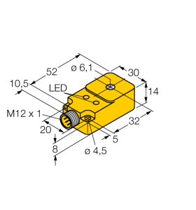 Индуктивный датчикКольцевой датчик - BI6R-Q14-AP6X2-H1141 - 1407000 Turck