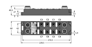 Модуль ввода/вывода I/O Module для DeviceNet16 конфигурируемых цифровых каналаpnp входы/выходы 0.5 A - FDNP-XSG16-TT - 6603323 Turck 