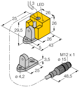 Индуктивный датчик - Bi10-QN26-AD4X-0,15-RS4.23/S90 - 4470224 Turck