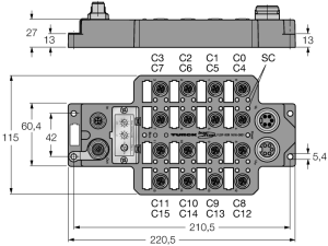 Удобные станции fieldbus для PROFIBUS-DP16 цифровых pnp-входа16 цифровых выходов, 0.5 А - FLDP-IOM1616-0001 - 6825338 Turck 