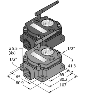 Радиопередающая системаТочка-точкаКомплект - DX80K2M6-PM2 - 3092938 Turck 