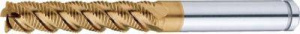 Misumi AS Coated Powdered High-Speed Steel Roughing End Mill, 45° Spiral, Long, Center Cut