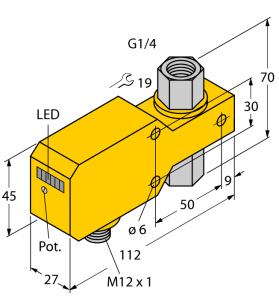 Мониторинг потокавстраиваемый в линию с оценочной электроникой - FCI-D06CTP-ARX-H1140 - 6870625 Turck 