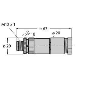 Круглый разъем M12 x 1Вилка, прямая, под индивидуальные характеристики - VBBS8151-0 - 6934721 Turck 