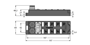 Модуль ввода/вывода I/O Module для DeviceNet12 цифровых pnp-входа4 цифровых выхода, 2 А - FDNL-S1204H-0153 - 6603685 Turck 