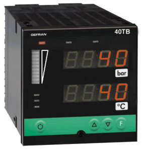 GEFRAN 10133 40TB Indicator/Alarm Unit for temperature and pressure inputs, double display