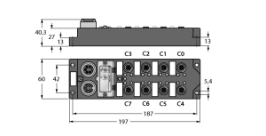 Модуль ввода/вывода I/O Module для DeviceNet8 цифровых pnp-входа8 цифровых выходов, 0.5 А - FDNL-CSG88-T - 6603351 Turck 