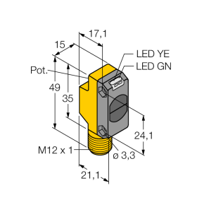 Фотоэлектрический датчикдиффузионный датчик - QS18VP6DBQ8 - 3066466 Turck