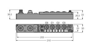 Соединительный модуль piconet® для CANopen4 цифровых входных фильтров, 3 мс4 цифровых выходов, 0.5 А - SCOL-0404D-1004 - 6824456 Turck 