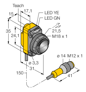 Фотоэлектрический датчикдиффузионный датчик - QS18EP6DQ5 - 3069211 Turck