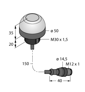 Pick-to-Lightдатчик положенияЕмкостной переключатель - K50RPTGXDQP - 3025165 Turck 