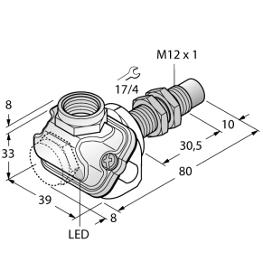 Индуктивный датчикдля пищевой индустрии - NI10U-EM12WDTC-AP6X - 1634761 Turck