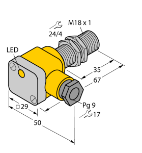 Индуктивный датчик - BI5-EG18SK-Y1X - 4012060 Turck
