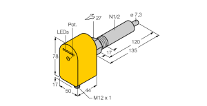 Мониторинг потокапогружного типа с оценочной электроникой - FCS-N1/2A4P-AP8X-H1141/L120 - 6871011 Turck 