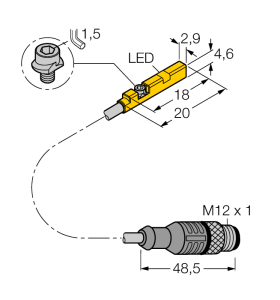 Датчик магнитного полядля пневмоцилиндров - BIM-UNR-AN6X-0,3-RS4 - 4586840 Turck