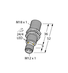 Индуктивный датчикс увеличенной дистанцией срабатывания - Bi8-M18-VN6X-H1141 - 4605157 Turck 