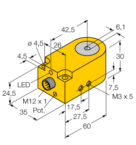 Индуктивный датчикКольцевой датчик - BI6R-W30-DAP6X-H1141 - 14036 Turck