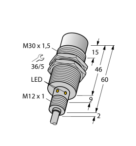 Индуктивный датчикдля пищевой индустрии - NI30U-EM30WD-AN6X - 1634833 Turck
