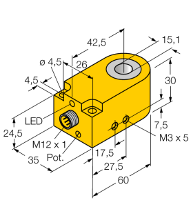 Индуктивный датчикКольцевой датчик - BI15R-W30-DAP6X-H1141 - 14040 Turck