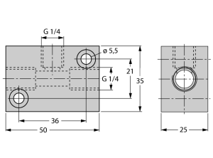 Аксессуары для монтажадатчики контроля потока - FCI-1/4-1/4-1/4-A4 - 6873012 Turck 