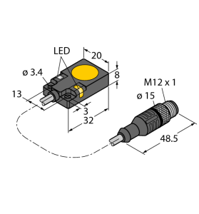 Индуктивный датчик - BI5U-Q08-AP6X2-0,5XOR-RS4 - 1608925 Turck