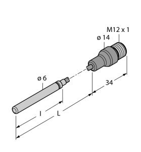 Детектирование температурыПроба - TP-306A-CF-H1141-L1000 - 9910479 Turck 