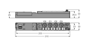 Соединительный модуль piconet® для Modbus TCP4 цифровых входных фильтров, 3 мс4 цифровых выходов, 0.5 А - SENL-0404D-0004 - 6824240 Turck 