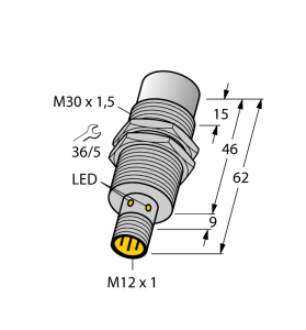 Индуктивный датчикдля пищевой индустрии - NI30U-EM30WD-VP44X-H1141 - 1634904 Turck